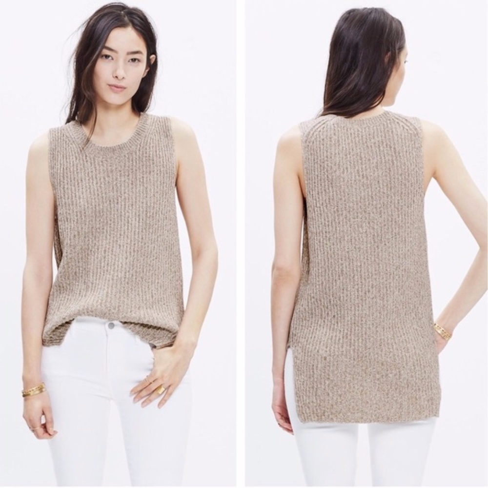 Madewell Sleeveless Knit Sweater High Low Size XS